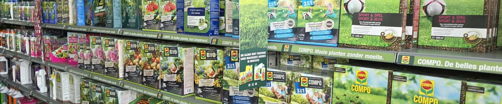 winkelrek met producten compo