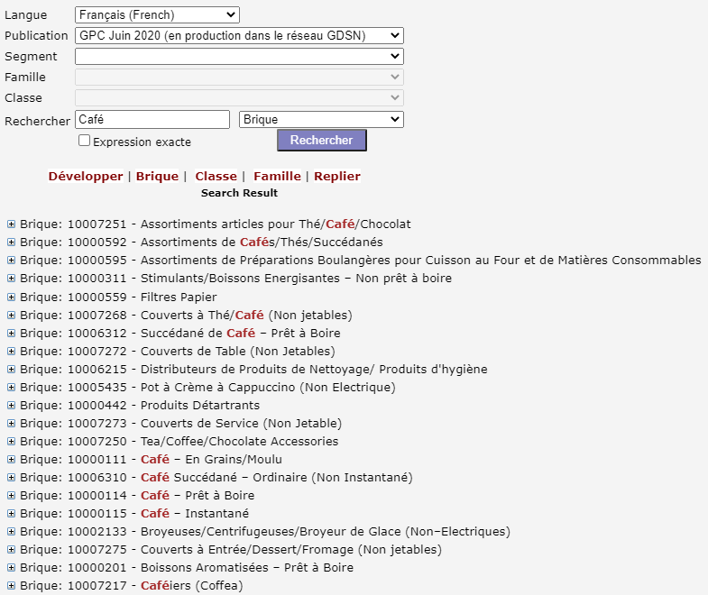 GDSN Browser GPC