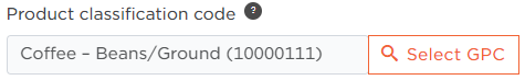 Select GPC code