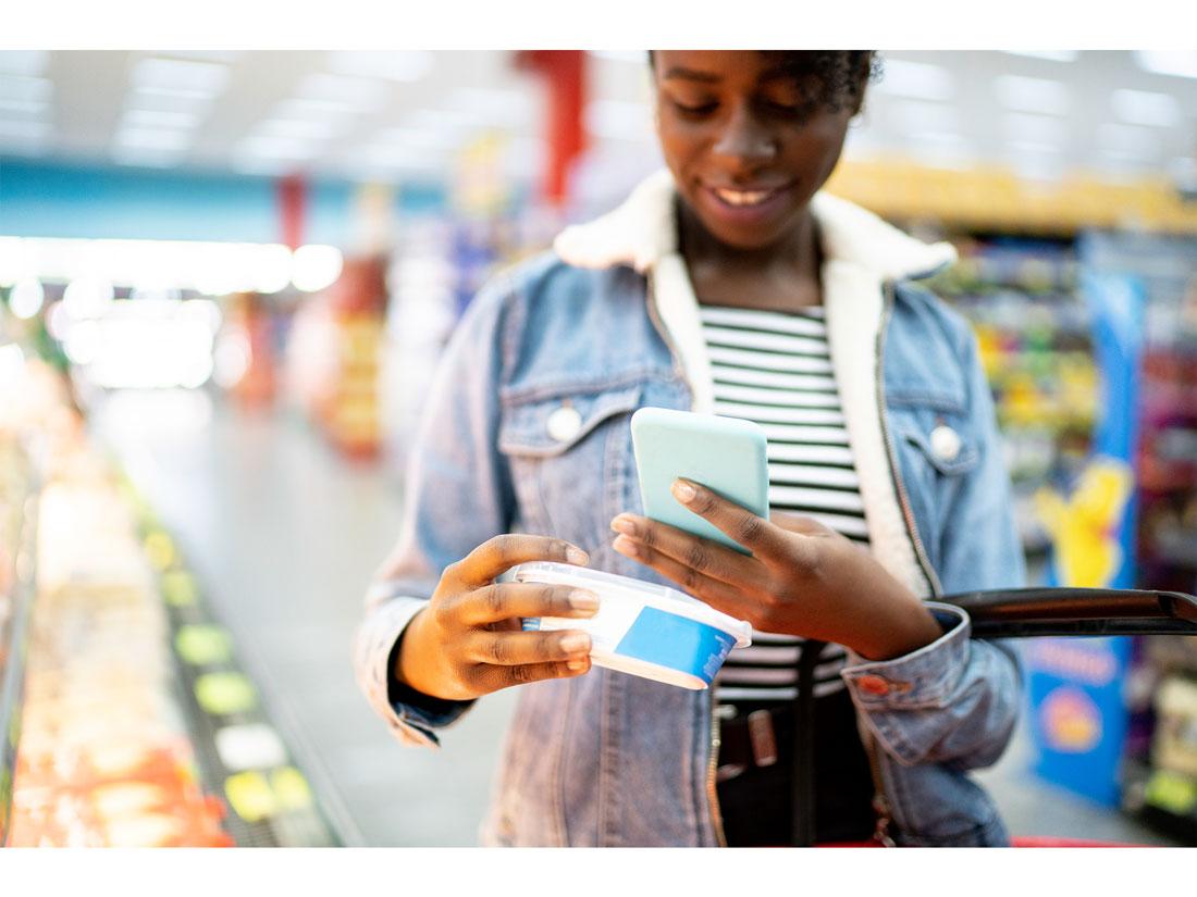 customer scans a product