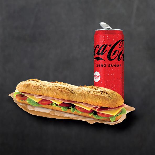 Coca-cola met sandwich