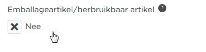 herbruikbaar artikel nee