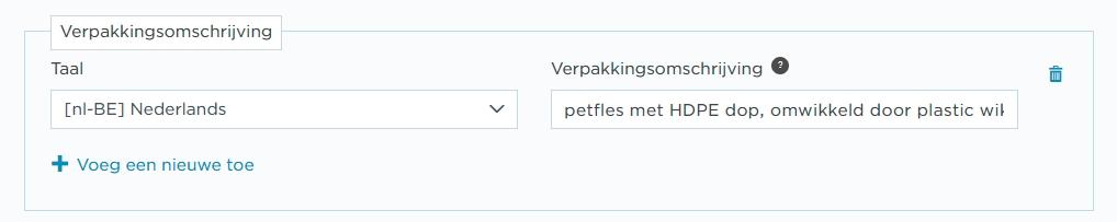 verpakkingsomschrijving