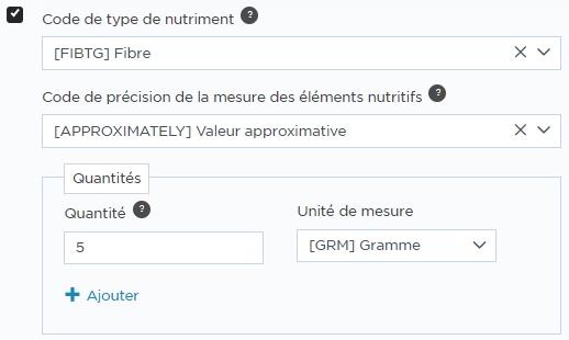 Valeurs nutritionnelles 10