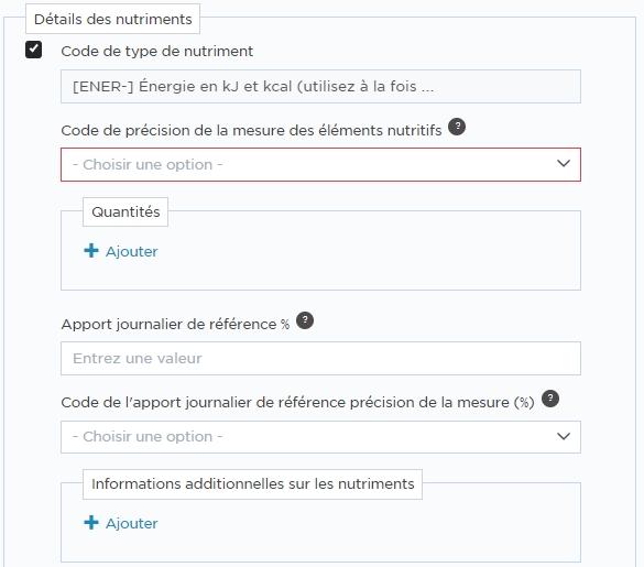 Valeurs nutritionnelles 26