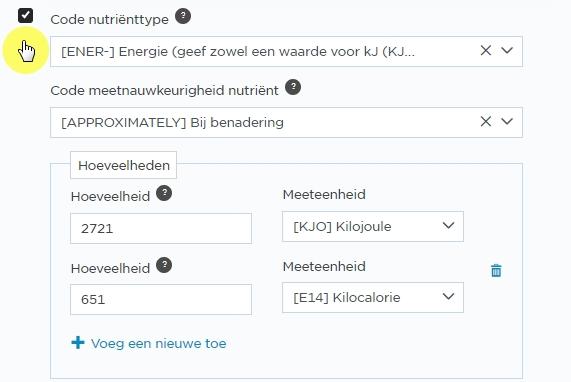 Voedingswaarden 007