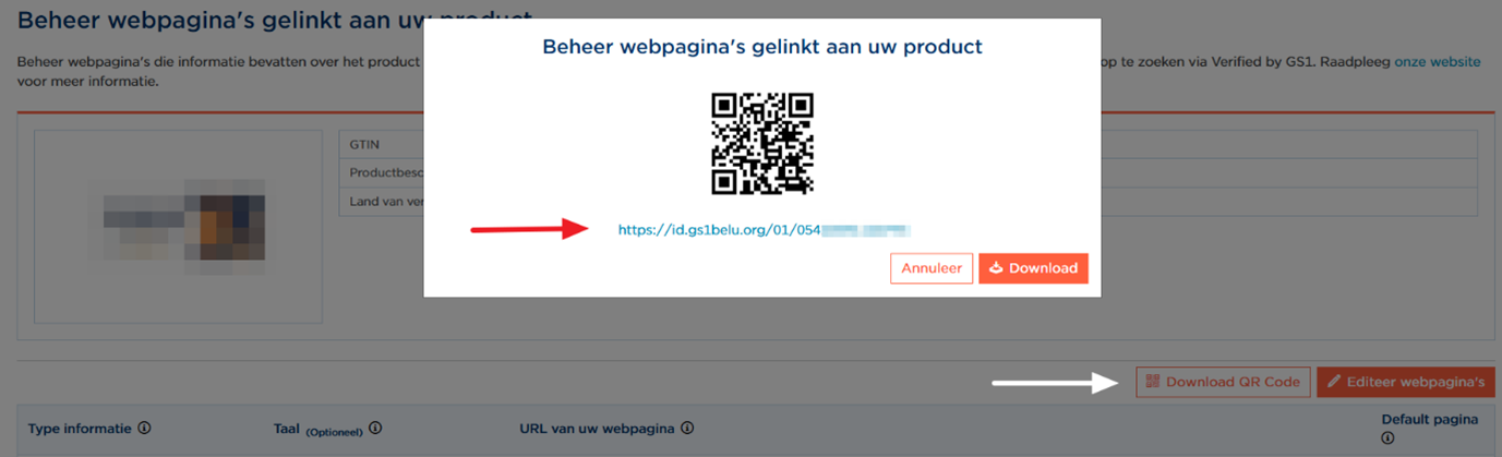 QR code with digital link