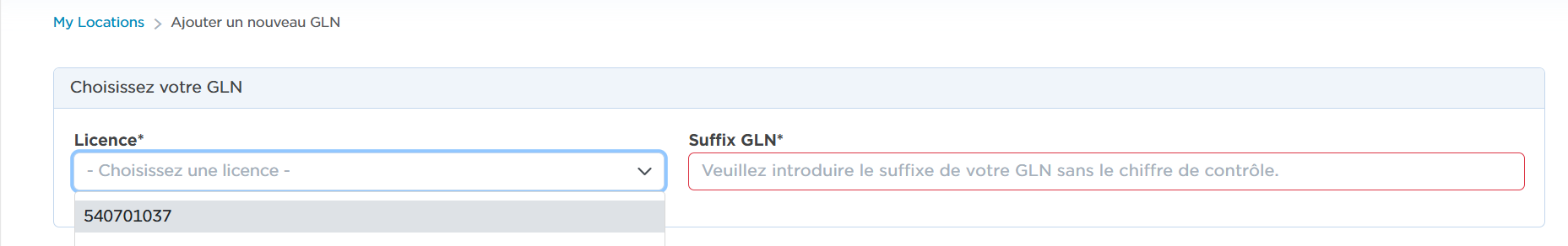 Créer un GLN- 2