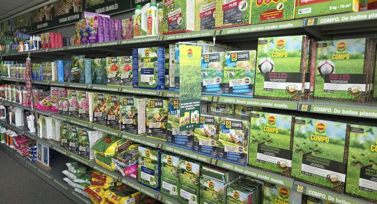 winkelrek met producten compo